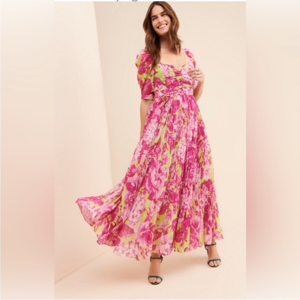 Rococo Sand Havana Floral Maxi Dress EUC